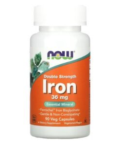 Now Foods Double Strength Iron Dietary Supplement 36 Mg 90 Veg Capsules