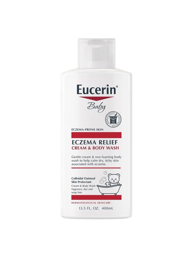 Eucerin Baby Eczema Relief Cream Body Wash, Fragrance Free Eczema Body Wash for Babies with Colloidal Oatmeal, 13.5 Fl Oz Bottle