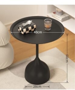 XiuWoo End Table,Accent Table Ideal for Any Room Side Table Living Room,Bedroom,Side Table Waterproof Metal Structure Great for Indoor & Outdoor,Black Tray Surface