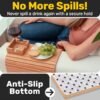 HOMESTAR Bamboo Wood Couch Armrest Tray , Detachable 2-in-1 With Base Organizer, Folding Snack Plate, Sofa Arm Table With Cup Holder For Drinks And Snacks, Compatible With Recliner & Loveseat  , Brown , 41.5*34 cm