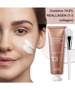 YILEST T3 Collagen Pestlo Mask, Baby Collagen Glow Mask, T3 Collagen Hydrate and Moisturize Mask, Pore Tightening Mask Anti-Wrinkle Skin Care, Collagen Wrapping Mask, Firming Skin Elasticity (70ml)