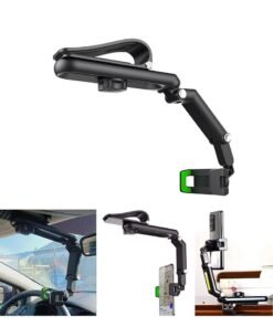 ELTRAZONE Car Phone Holder Mount Multifunctional Cell Phone Stand HIYITKS Universal Adjustable Arm Cradles Car Holder Mount Phone Car Clip Mount for Sun Visor Rearview Mirror Steering Wheel (Green)