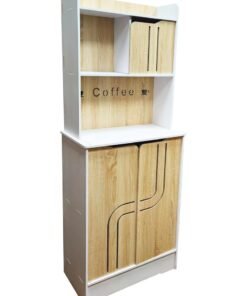 Alternative view of TPGP Coffee Corner || Coffee Table || Coffee Bar for living room, Kitchen, dining room and Office, Coffee machine stand with cabinet storage Size 58x27x150 cm (Made Of Foam plastic) (White And Wooden)