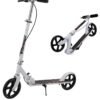 GUDOO Kick Scooter Foldable Scooter with 4 Adjustment Levels Handlebar Teens and Adult Scooter with Anti-Shock Suspension Dual Brake Design Max Load 100 KG 8IN Big Wheels for Kids Teen and Adults