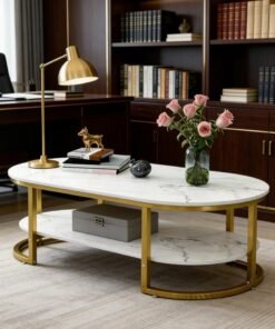 Sharpdo Modern Design Luxury Coffee Tables Living Room With Storage Round Marble Design Nightstands Wooden Mesas Bajas Home Furniture 100*50*45cm - Image 4