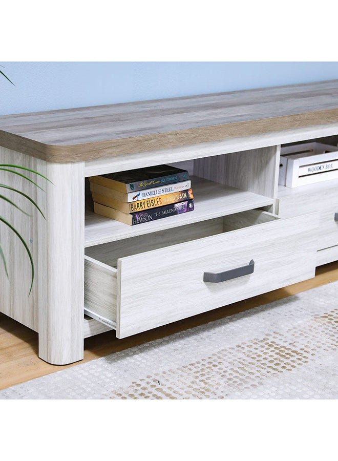 DANUBE HOME Olivos TV Cabinet For Up To 75 Inches TV With Storage Entertainment Modern Design Wall Unit Furniture Wooden TV Stand For Living Room Bedroom TV Unit Rack L160xW40xH56cmMulti Color - Image 2