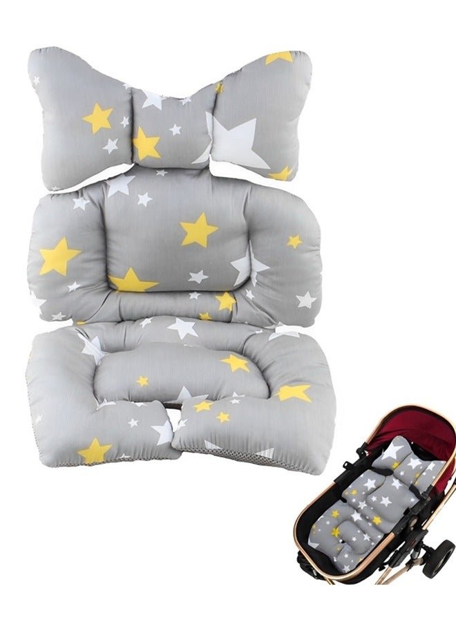 Beauenty Baby Stroller Cushion,Soft and Breathable,Infant Car Seat Insert Pillow For Stroller,Car Seat,Pram,Pushchair,Newborn Stroller Insert Cushion,Stroller Cushion Head Body Support,Infant Seat Pad