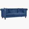 Maharat Al Bahar 3-Seater Sofa With Cushions-Blue 220x80x80