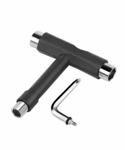 Skate Tools, All-in-One Skateboard Ball Bearings Portable T Tool Accessory L-Type Cross Head Wrench Tools Multi-function for Scooter Longboard
