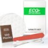 ECO Amenities Hotel Vanity Set Travel Cotton Pads Cotton Swabs and Nail File Packed in Individually Wrapped Paper Box 100 Sets per Case