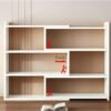 JCB CHIC 4-Tier Retractable wooden shelving, Expandable 60-110CM Wide, Large Corner Bookcase, Freestanding Book Storage Shelves for Home and Commercial Use