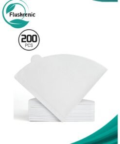 Flushrenic 200 Pcs Cone Coffee Filters,Coffee Paper Filter V60 Size 02,Disposable Natural Paper Filters 2-4 Cup, Cone Filters for Pour Over and Drip Coffee Maker