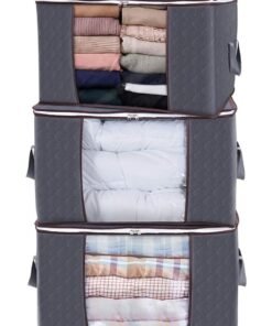 XiuWoo 3-Piece Storage Bag Organizer Set Grey 60x43x35cm