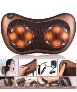 BORTONY Electric Shiatsu Cervical Massager Pillow Heat Back Neck Lumbar Home Car Cushion