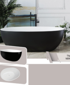 Warid Acrylic Freestanding Bathtub – 170 × 80 cm (White Rock Glossy Finish)