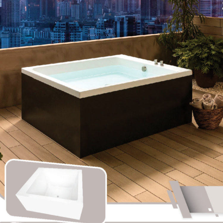 Classic acrylic freestanding bathtub – 150 × 150 cm (glossy white, corner design) | corner bathtub uae
