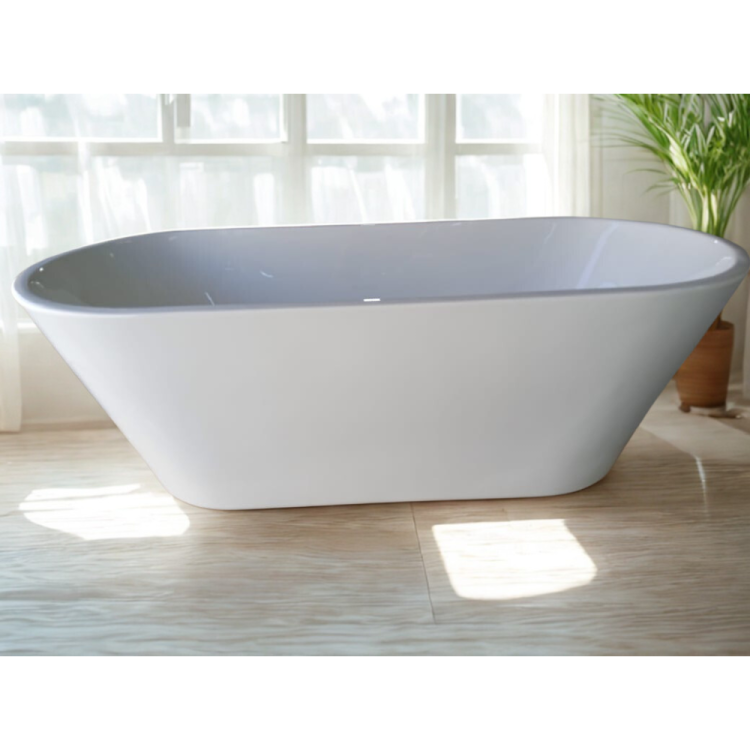 Farah Acrylic Bathtub – 180×80 cm – White Glossy