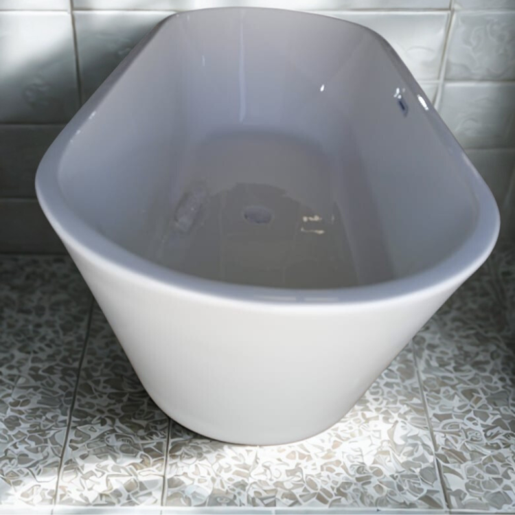 Farah Acrylic Bathtub – 180×80 cm – White Glossy - Image 2