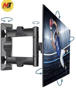 NB NORTH BAYOU Full Motion TV Wall Mount for 32-55 Inch TVs and Monitors – Swivel, Tilt, and Rotate – Fits Flat Screen, LED, LCD – Max VESA 400x400mm, Holds up to 60 lbs
