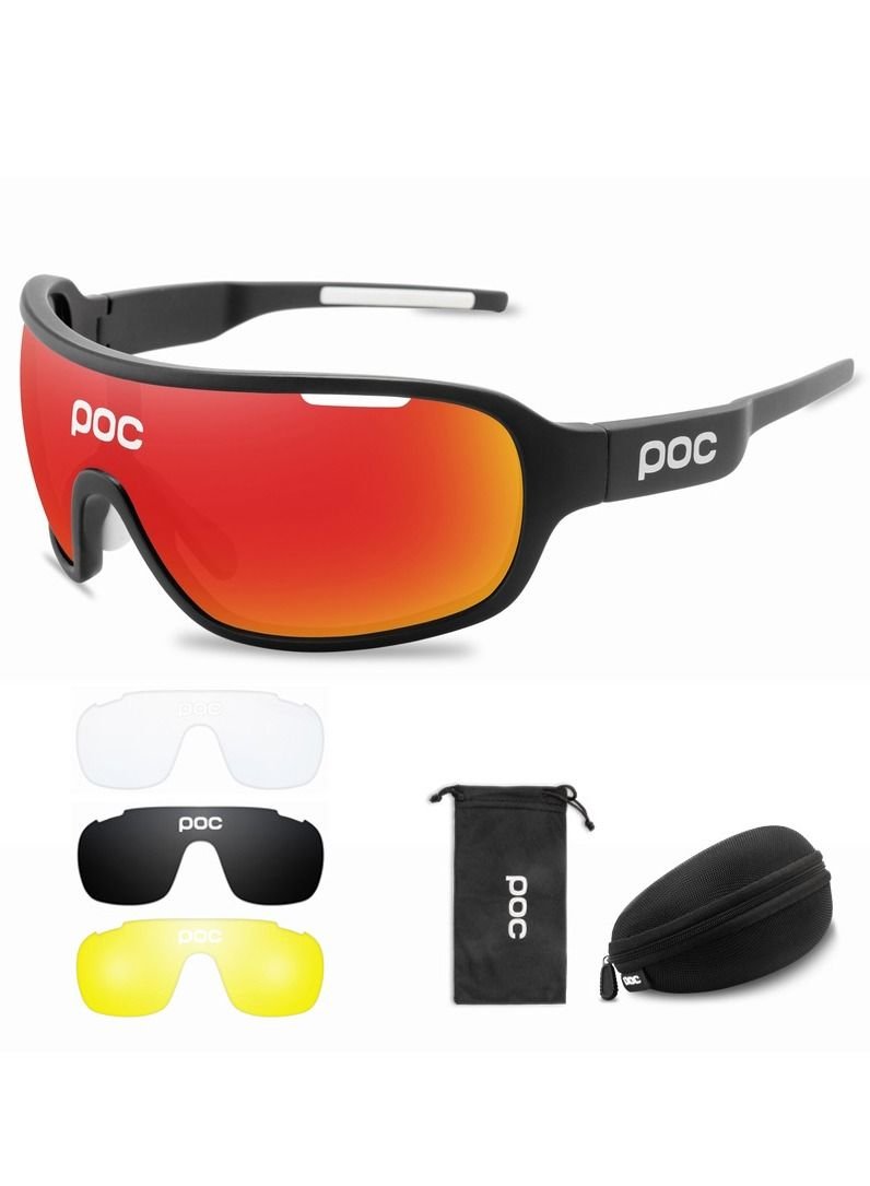 POC 4 Lens Cycling Sunglasses Outdoor Eyewear Men Women Cycling Glasses