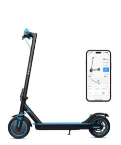 Crony M365 App E-Scooter 250w Brushless Motor, 45kilo/H High-Speed Urban Commuter , 36v Battery Rear Disc Brake, App-Controlled Smart Scooter With Led Headlights, Portable Lightweight Aluminum Frame, Off-Road Capable, Bluetooth Connectivity,Blue
