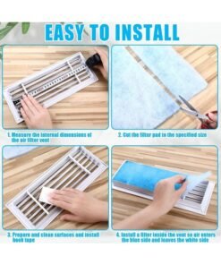 Reusable Air Filter Washable Replacement AC Filter Polyester Conditioning Ventilation System, Compatible with Most Air Conditioning Furnace HVAC Vents (12 Inches x 10 Ft)