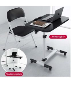 Alternative view of XiuWoo 360° Swivel Height Adjustable Foldable Side End Table and Mobile Computer Workstation Laptop Desk with Wheels
