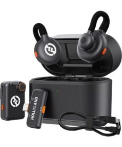 Hollyland Lark M2S Combo Wireless Lavalier Microphone (Camera RX + USB-C RX + Lightning Cable) for iPhone 15/16, Android, Camera & PC – Titanium Clip, Noise Cancelling, 30H Battery, Ideal for Vlogging, Interviews & Content Creation