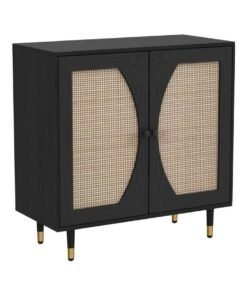 KLNAMAEAAN Side Cabinet Storage with Black Lockers 2 Doors Gold Legs Colors Multifunctional