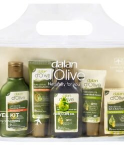 Dalan dOlive Travel Kit 5 Pieces Shampoo Hair Conditioner Shower Gel Bar Soap Hand Body Lotion