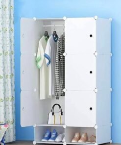 C&C Home Wardrobes Bedroom Furniture Home Resin Assembly Closet Clothes Storage Rack 75 x 47 x 129 cm