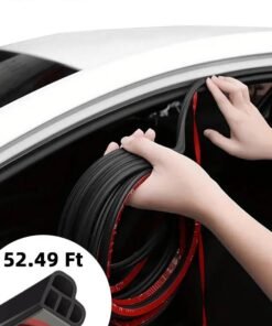 Motim 52.49Ft/16M Universal Car Door Seal Strip L Shape Car Weather Stripping, Double Layer Self Adhesive Auto Rubber Door Soundproofing Weatherstrip, Noise Insulation Leak Sound Dust