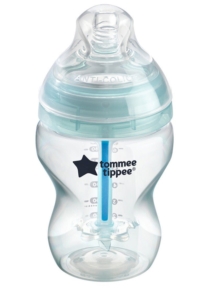 tommee tippee Pack Of 1 Advanced Closer To Nature Anti-Colic Feeding Bottle, 260 ml 0 Months+ Clear