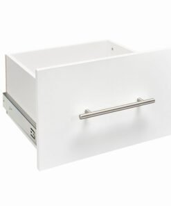 ClosetMaid SuiteSymphony Wood Closet Drawer, Add On Accessory, Modern Style, For Storage, Closet, Clothes, 16” x 10” Size for 16 in. Units, Pure White/Satin Nickel