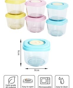 Super ZYouth 6 PCS Baby Food Storage with Lid, Reusable Infant Food Containers Jars, Leak-Proof Snack Container for Infant & Babies, Microwave Dishwasher Friendly, 150ml - Image 4