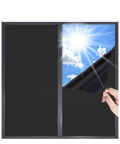 RATSAW Blackout Window Film Removable Privacy Film Dark Window Tint Decorative Privacy Films No Glue Self Static Cling Window Sticker Cover Light Blocking for Bathroom Living Bedroom Kitchen 45W 200L Centime