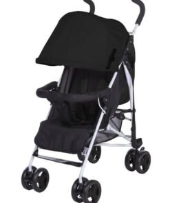 Bumble & Bird Baby Stroller for Newborns, Lightweight Travel Stroller with 5-Position Recline, Large Storage Basket & Front Suspension, Suitable from Birth to Toddler (Black)