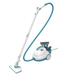 BLACK+DECKER Pressurized Steam Cleaner, 4 Bar Pressure, 1.2L Tank, 180° Pivoting Head, Kills 99.9% of Germs, 8 Accessories, for All Sealed Floors, ECO Friendly, 2000 W BHSMP2008-GB White/Blue