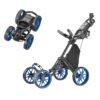 Caddytek CaddyCruiser ONE V8 4 Wheel Golf Push Cart Lightweight Aluminum Foldable Cart with EVA Wheels Foot Brake Adjustable Handle Cooler Basket Umbrella Holder Drink Holder Scorecard Console