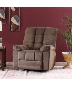 DANUBE HOME V2 Simone 1 Seater Fabric Recliner Sofa Modern Design One Seat Relaxing Chair Living Room Furniture 95x74x105cm Brown
