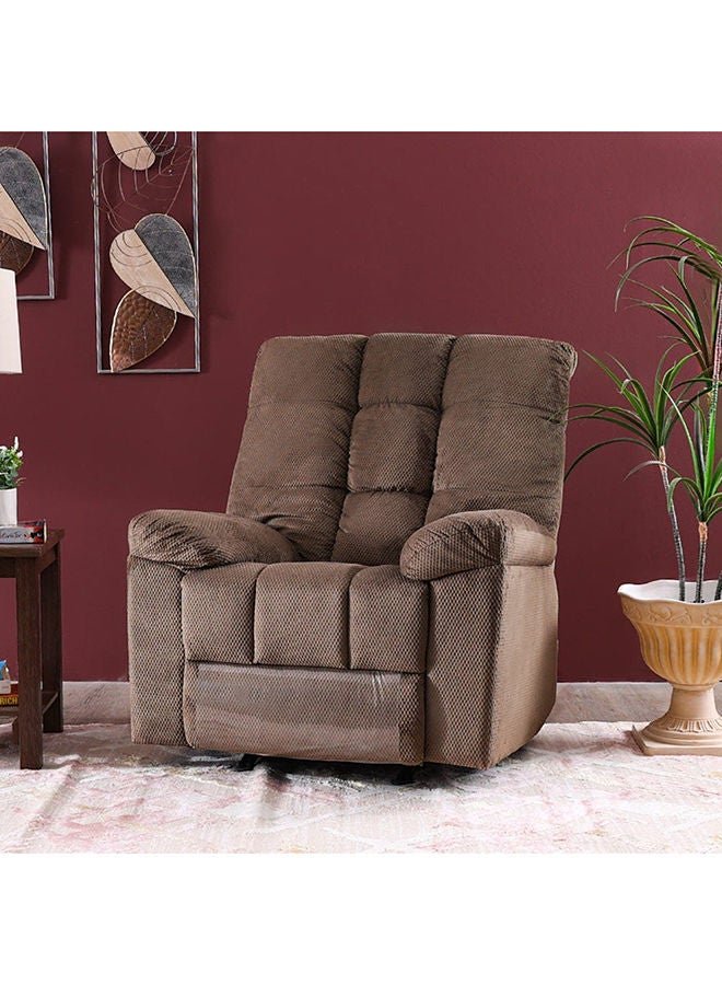 DANUBE HOME V2 Simone 1 Seater Fabric Recliner Sofa Modern Design One Seat Relaxing Chair Living Room Furniture 95x74x105cm Brown