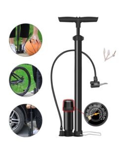 GROIC Bike Pump with Gauge - Portable Bicycle Tire Pump - 160 PSI Bike Air Pump，Multi-function Air Pump for Basketball/Football/Motorcycles/Car