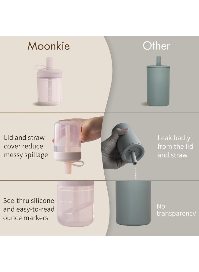 Moonkie Baby Training Cup Silicone Straw Cup | BPA-Free Drop-Proof Sippy Cups for Infants Toddlers and Kids 6 Months+ | 5 oz, 1pack, DX-BTC-01 - Image 2