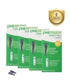 OneTouch Delica Plus 100 Lancets | 4 Pack of 25 Lancets | For Virtually Pain Free Blood Glucose Testing| Global Iconic Brand | For use with OneTouch Delica Plus Lancing Device