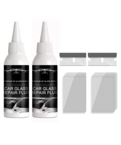 2x50ml Car Windshield Repair Kit for Cracks and Chips, DIY Glass Repair Glue for Bulls Eyes and Star-Shaped Damage