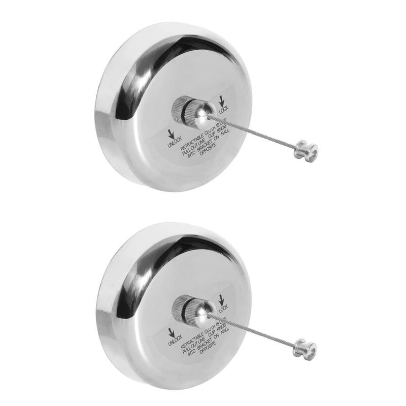 Dropware ® Stainless Steel Retractable and Lockable Adjustable Hanging Clothesline | Wall-Mounted Nylon Wire ClothLiner for Bathroom Home Hotel Balcony Outdoor Indoor-Set of 2
