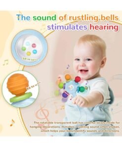 Alternative view of Aideli Baby Rattle Teething Ring – BPA Free, Safe Design, Improves Grip & Hearing Development, Suitable for Infants 0-36 Months