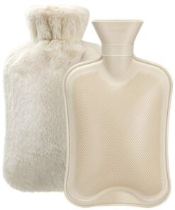LIMOS Hot Water Bottle with Soft Cover (2 Liter) Classic Rubber Hot Water Bag for Cramps, Neck, Shoulders Pain Relief, Hot Cold Pack for Hot and Cold Therapy and Feet Warmer, Great Gift for Women and Men