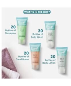 Eco Botanics Travel-Ready Essentials: 80-Piece Eco-Friendly Toiletries Set (0.85 oz)