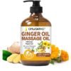 CMWGKBC Ginger Oil,Ginger Massage Oil for Lymphatic Drainage,Arnica Oil,100% Natural Massage Oil with Grape Seed Oil Arnica Extract,Vitamin E Oil and Ginger Oil-Warming and Relaxing
